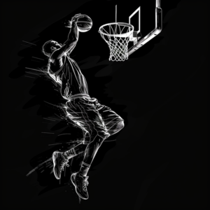 illustration d'un joueur de basket en fumée by creliddesign.shop