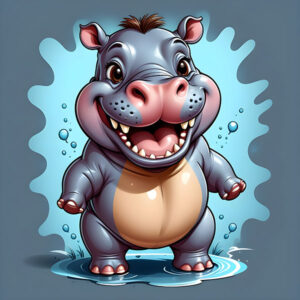 lustration d'un hippopotame heureux by creliddesign