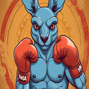 illustration d'un kangourou boxer by creliddesign.shop