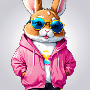 illustration d'un lapin habillé en street wear by creliddesign.shop
