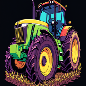 illustration d'un tracteur en pop art by creliddesign.shop